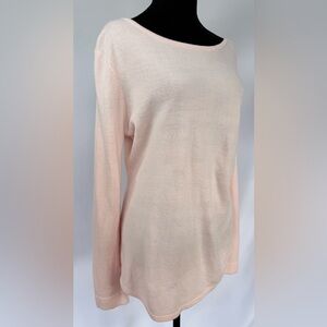 Palette, Soft Pink Sweater Boat Neck Long Sleeve Soft Acrylic Pastel, Size XL